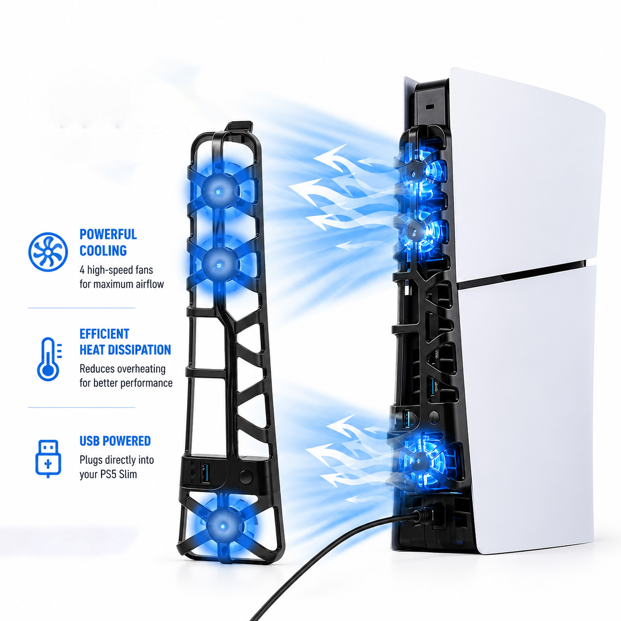 Console Cooling Fan - PS5 슬림 디스크/디지털 콘솔용 냉각 팬