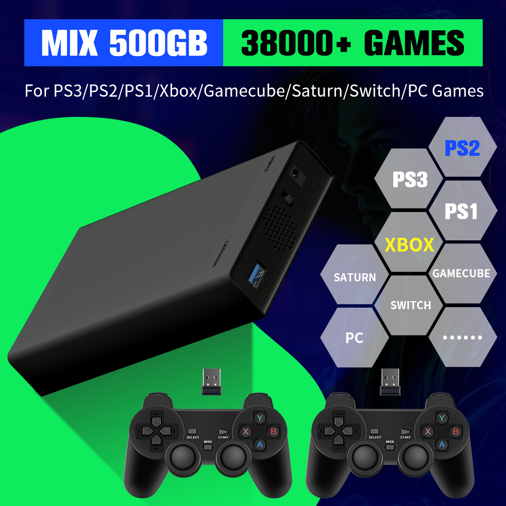 Gaming Console Stick - Xbox/PS3/PS2/Gamecube/Wii/Wiiu/Switch 3 시스템용 38000개 이상의 게임이