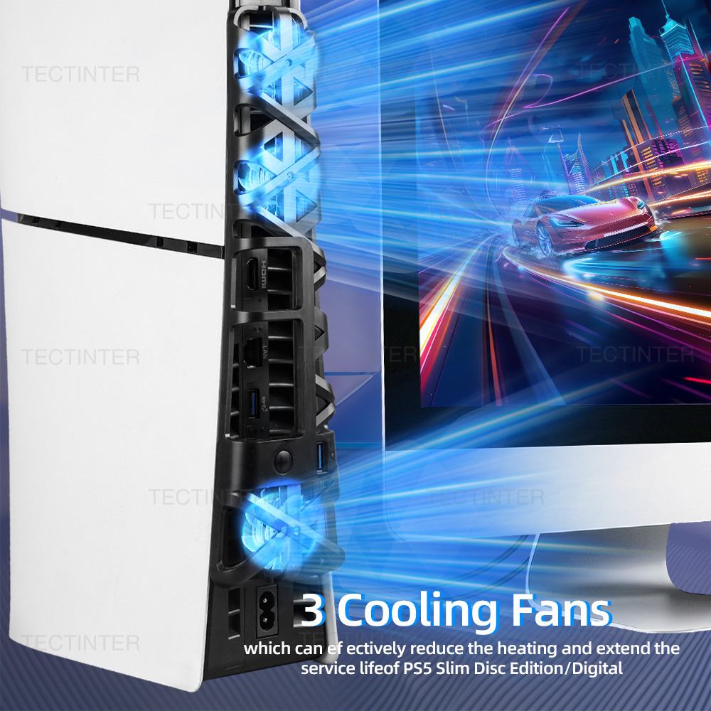 PS5 액세서리 용 RGB 조명 USB3.0 포트가있는 - Console Cooling Fan 리뷰 및 가격