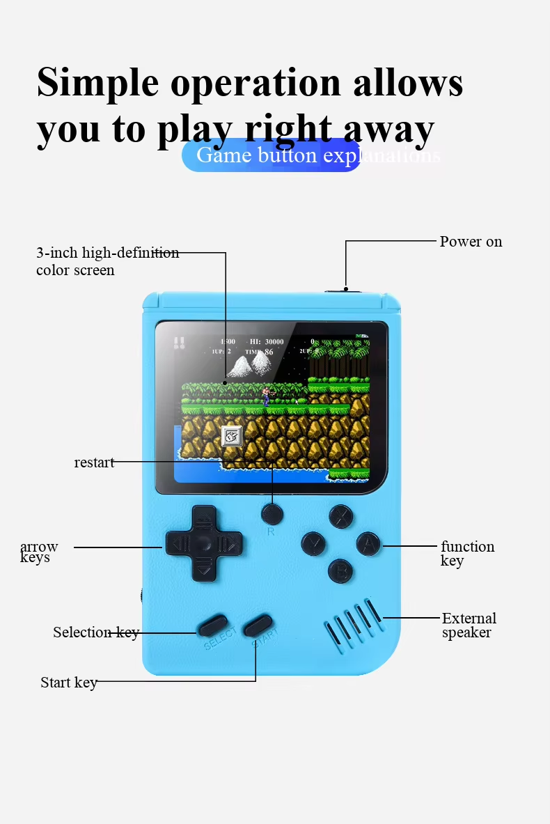 새로운 3인치 휴대용 레트로 미니 비디오 게임 콘솔 8 - Gaming Consoles 리뷰 및 가격